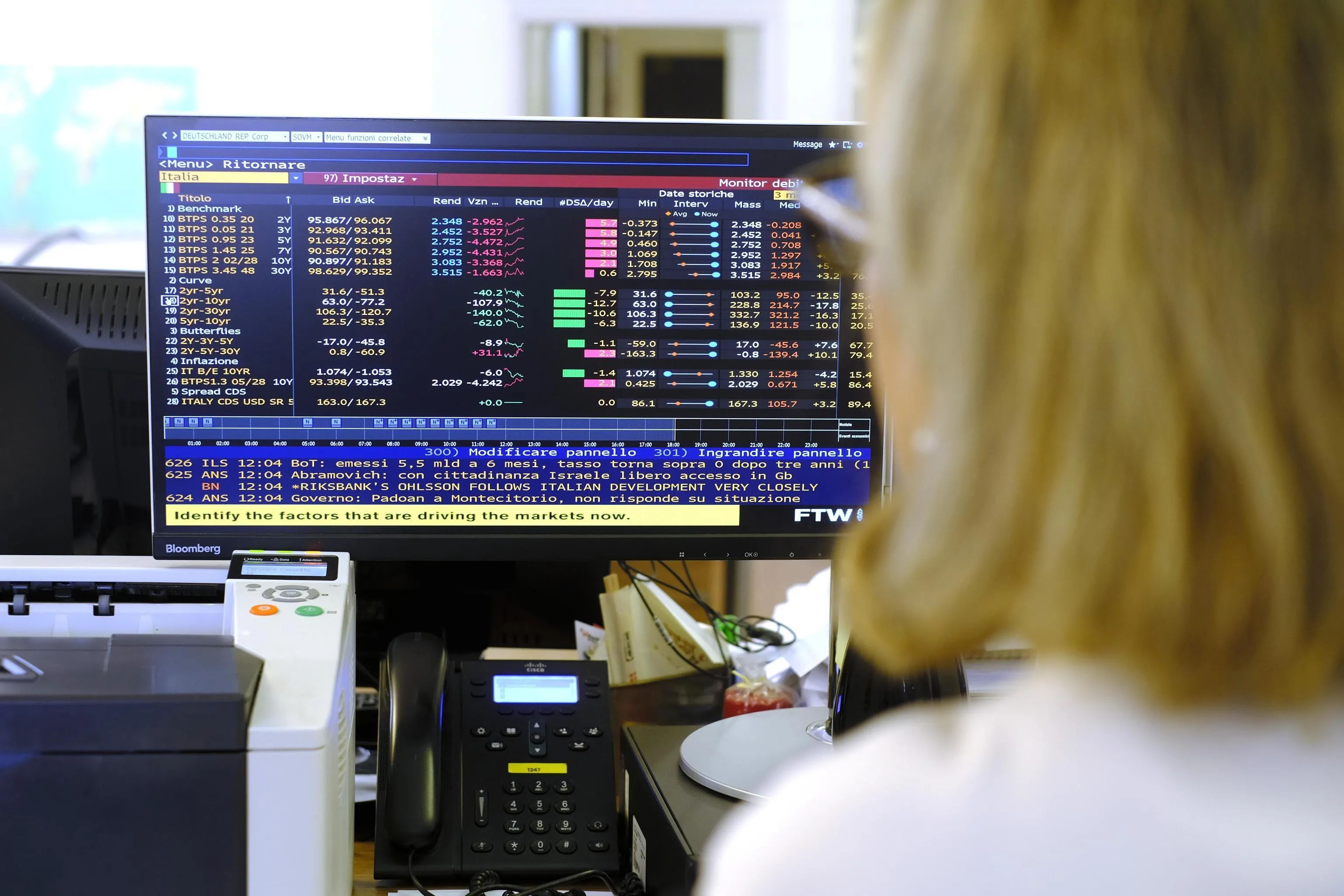 Spread Btp-Bund sale a 82 punti base